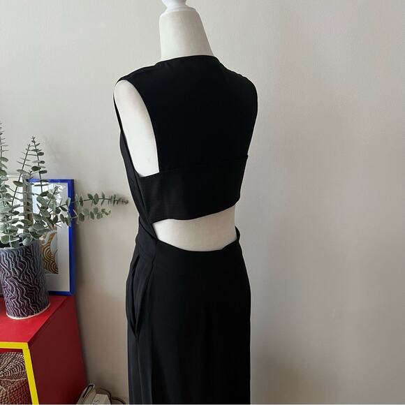 ALC Black Belted V-Neck Midi Dress - Picture 11 of 12